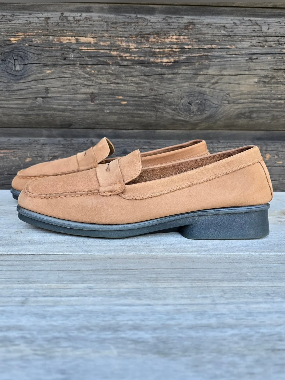 Aerosoles Y2K Preppy Minimalist Leather Sqaure Moc Toe Comfort Penny Loafer 8M
